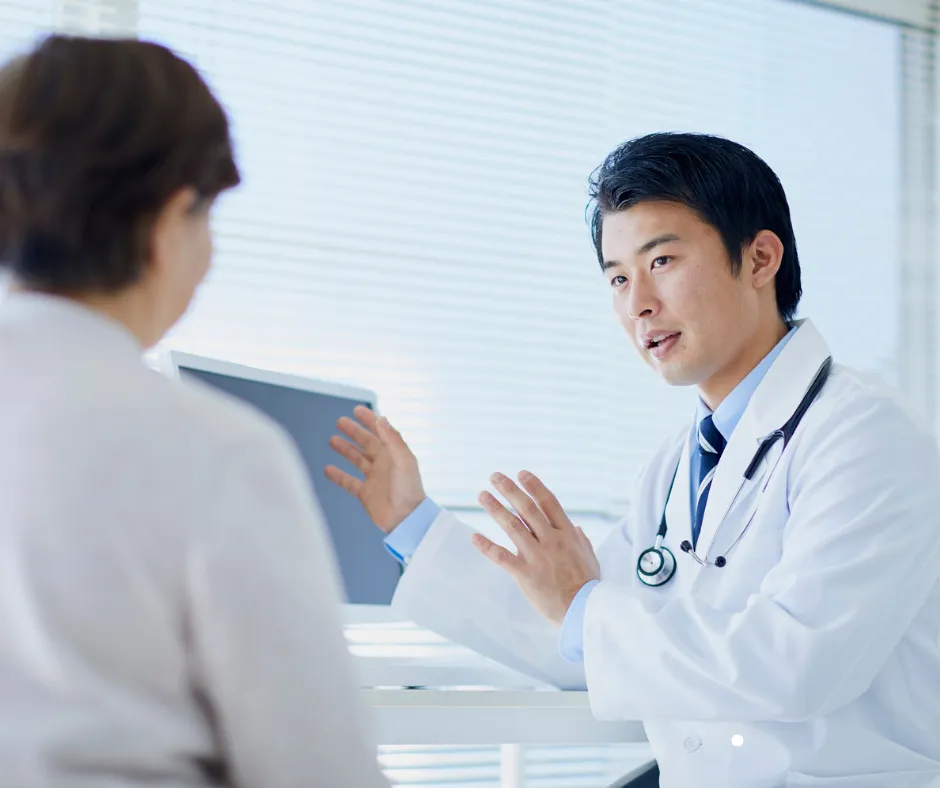 Two doctors discussing how TM Flow System data fits senior care workflows