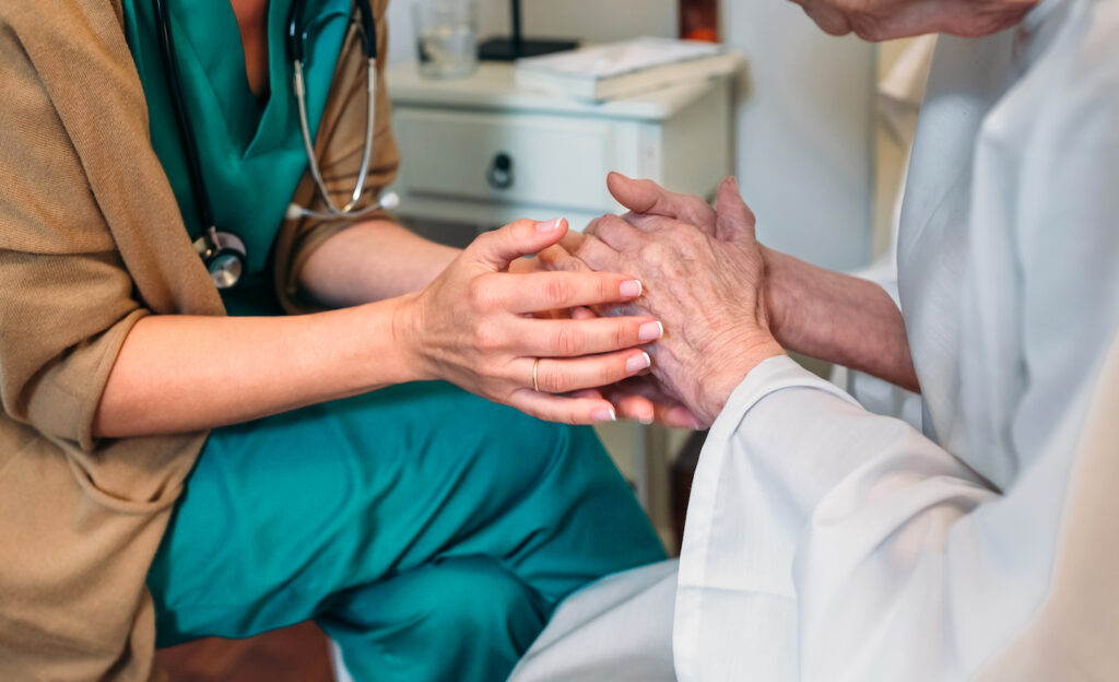 Doctor encouraging patient