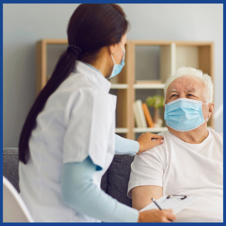 Nurse with fall risk patient