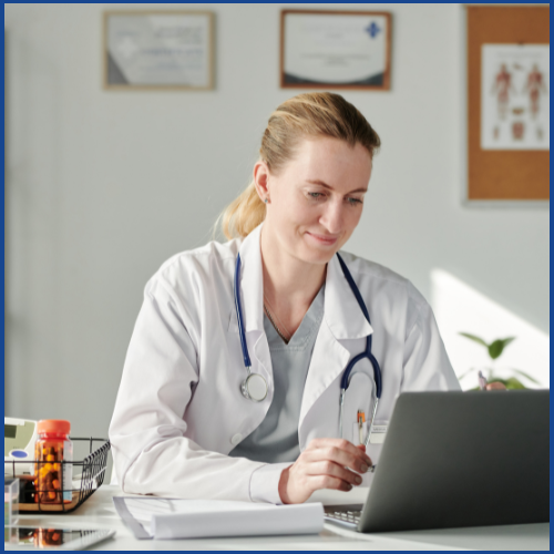 Doctor on her computer