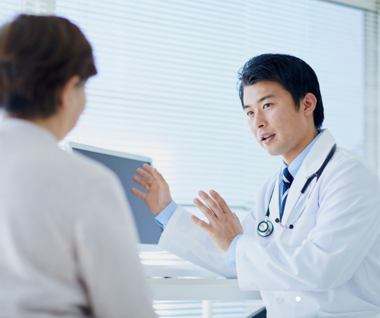 Two doctors discussing how to improve practice operations