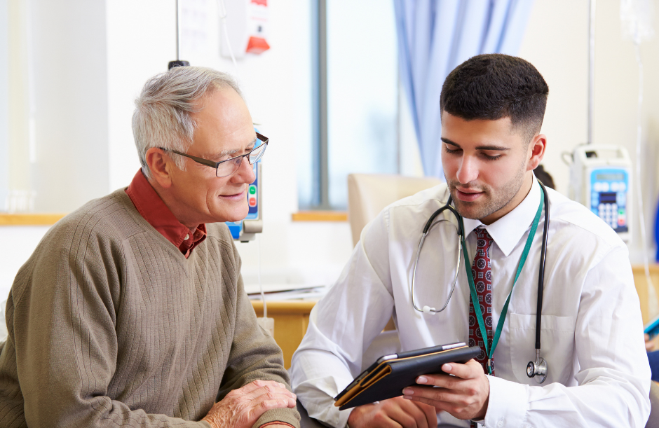 Doctor with senior patient